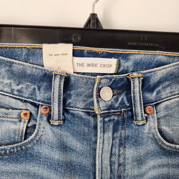 American Eagle AE77 The Wide Crop Jeans Blue Size 24 NWT - Picture 4 of 16